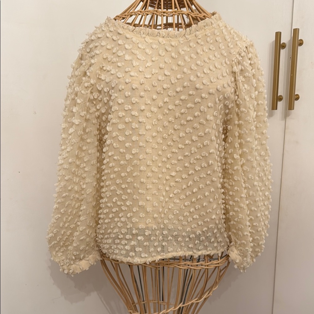 Elegant Cream Textured Blouse